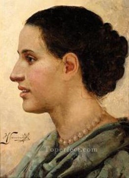 若い女性の肖像画 ポーランド ギリシャ ローマ ヘンリク・シェミラツキ Oil Paintings